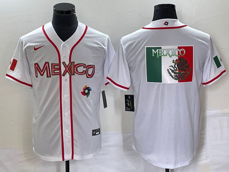 Men 2023 World Cub Mexico Blank White Nike MLB Jersey28